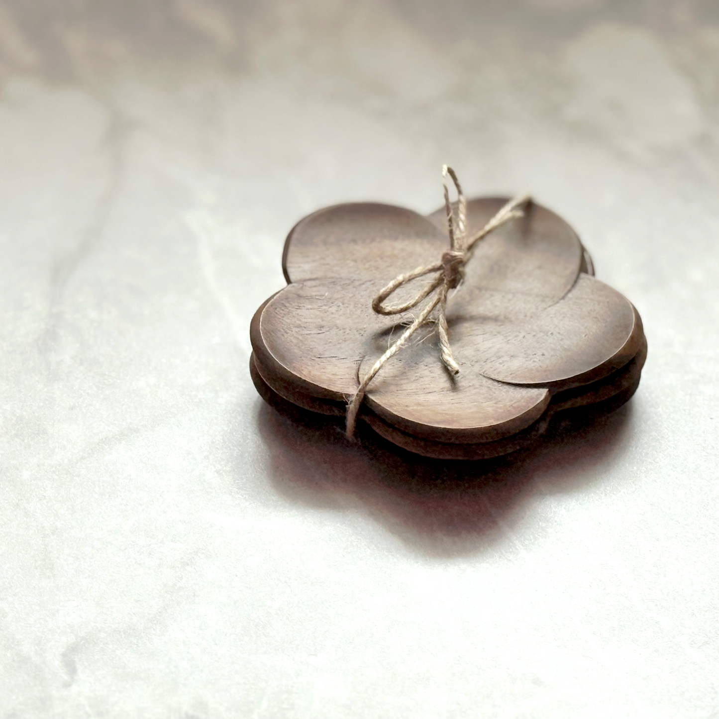 Black Walnut Plum Coaster Set
