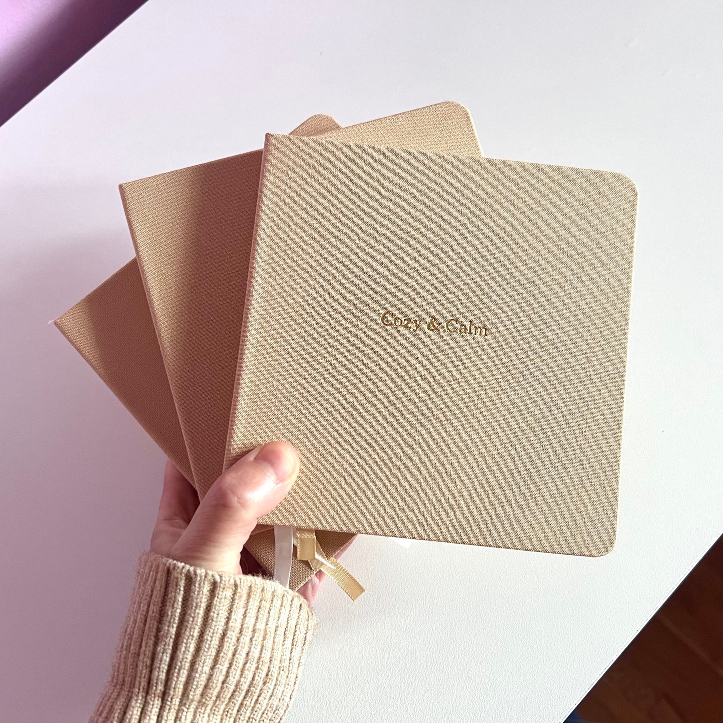 Small Square Linen Notebook