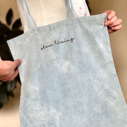 Plant Dyed Tote Bag - Hand Embroidered - Slow Living