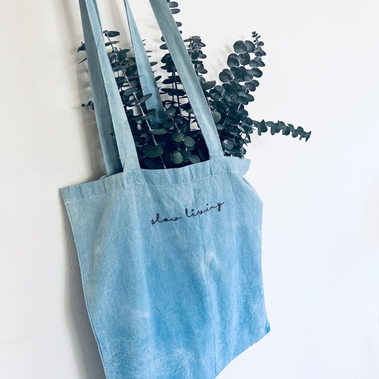 Plant Dyed Tote Bag - Hand Embroidered - Slow Living